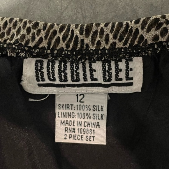 Robbie Bee Vintage 2 Piece Silk Skirt Set 12 Asymmetric Fairycore Whimsical 90s - Picture 7 of 12